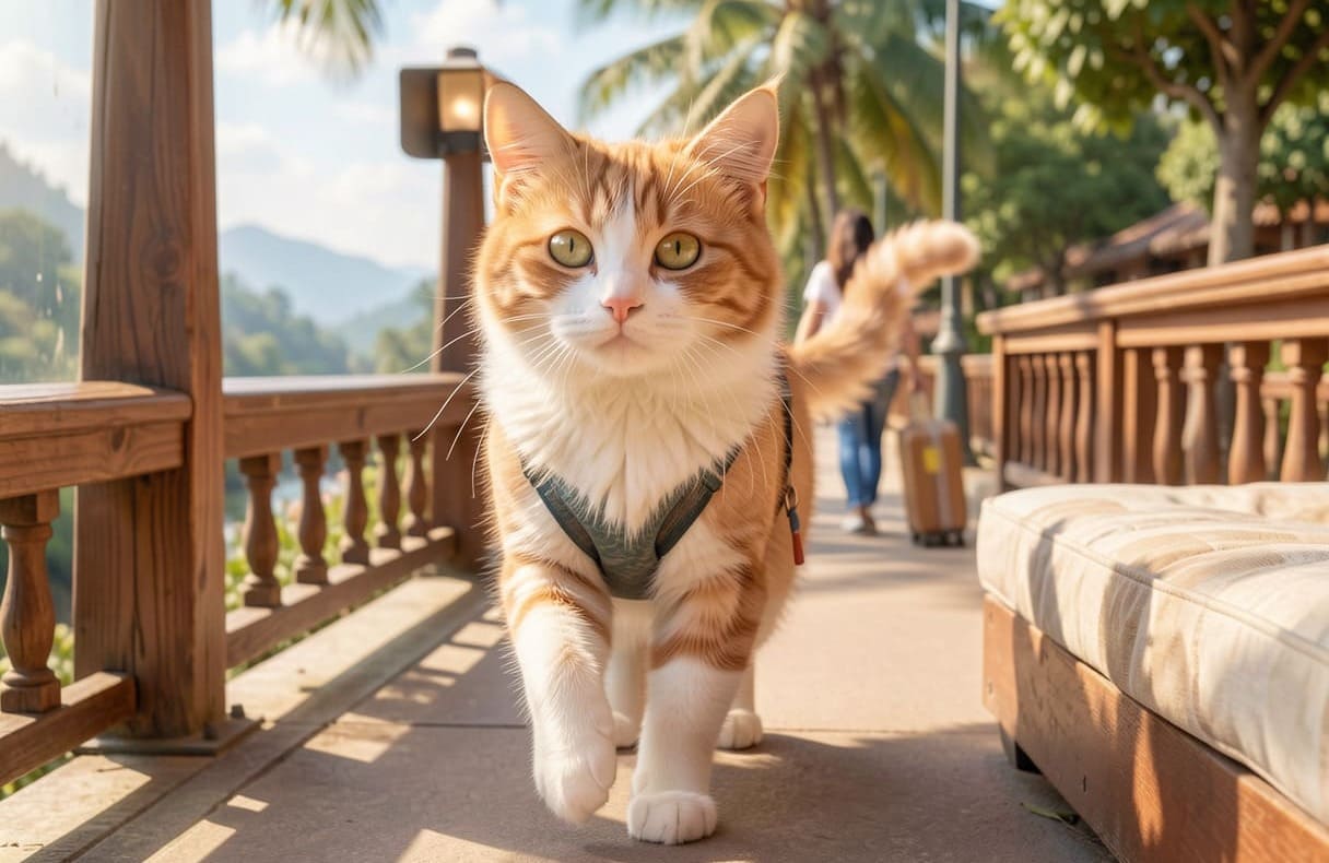 Cat prepared for pet transportation services in Victoria, British Columbia