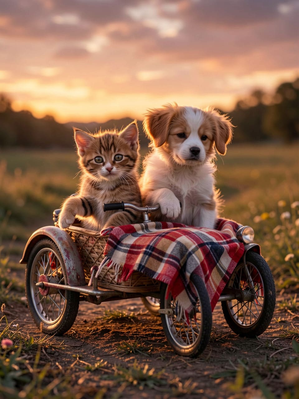 Dog and cat travelling together during a planned pet relocation from Montreal, Quebec