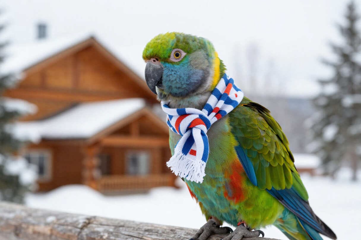 Parrot prepared for bird transportation services in Victoria, British Columbia