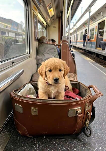 Dog travelling by ground transport as part of a professional pet relocation from Regina, Saskatchewan