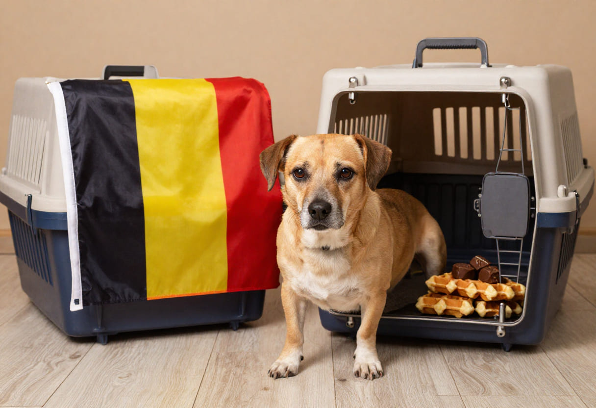 Dog ready for pet relocation from Canada to Belgium