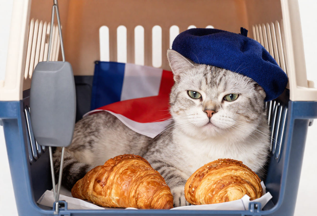 Cat ready for a Canada to France pet move