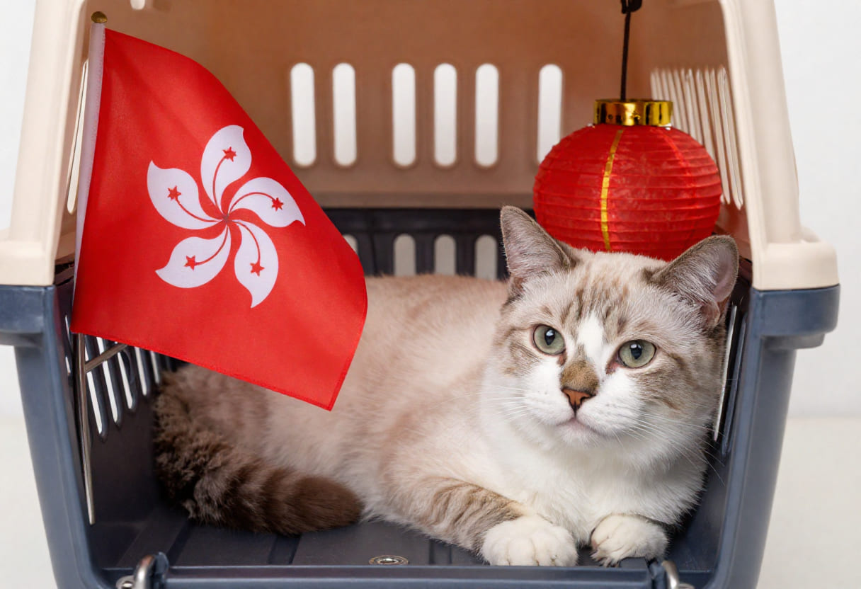 Cat ready for a Canada to Hong Kong pet move