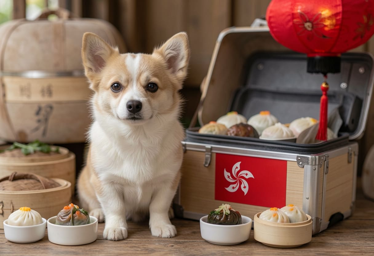 Small dog ready for pet relocation from Canada to Hong Kong