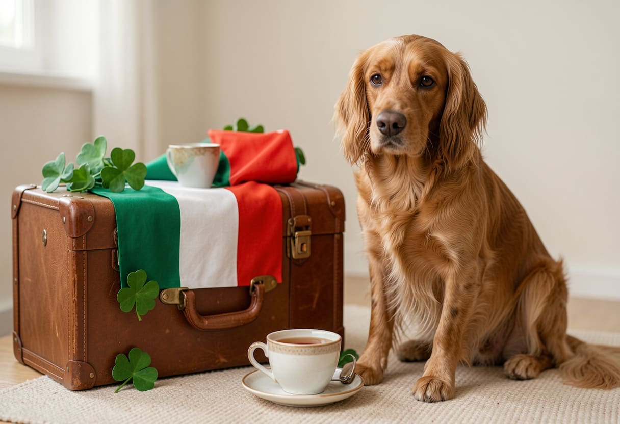 Irish setter ready for pet relocation from Canada to Ireland