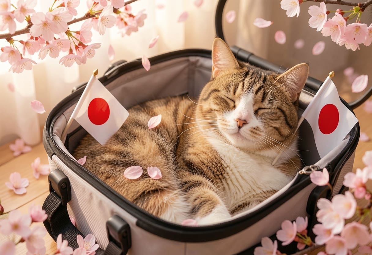 Cat ready for a Canada to Japan pet move