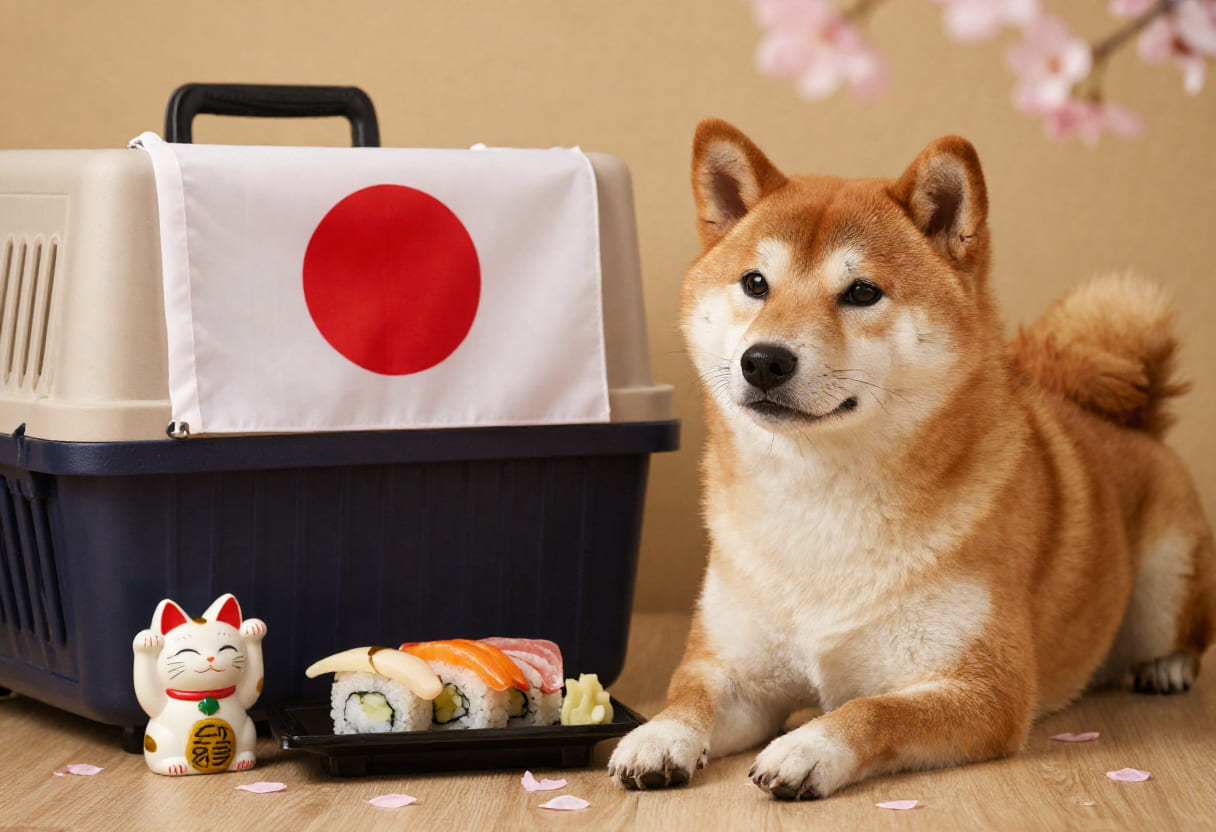 Shiba inu ready for pet relocation from Canada to Japan
