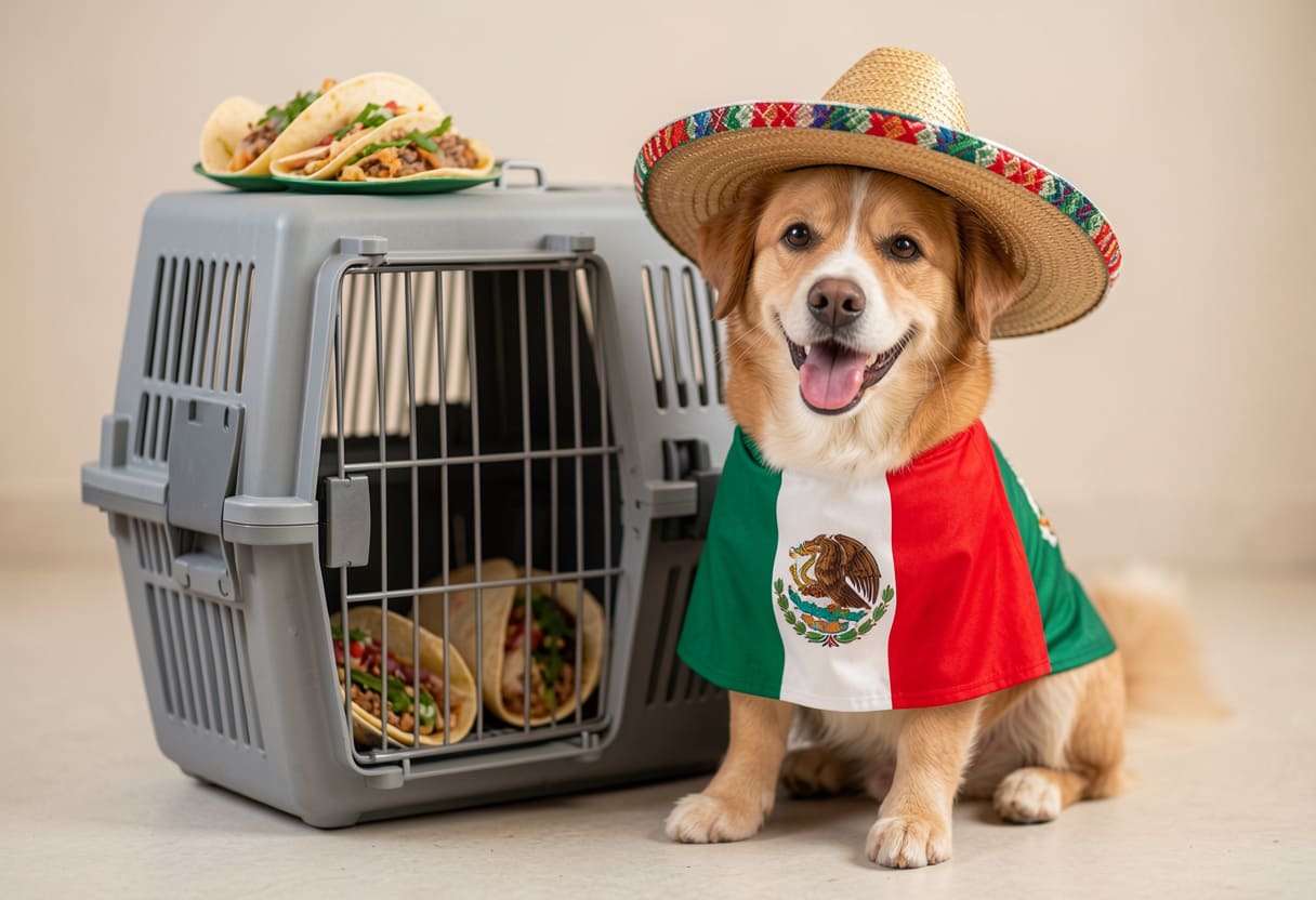 Dog ready for pet relocation from Canada to Mexico