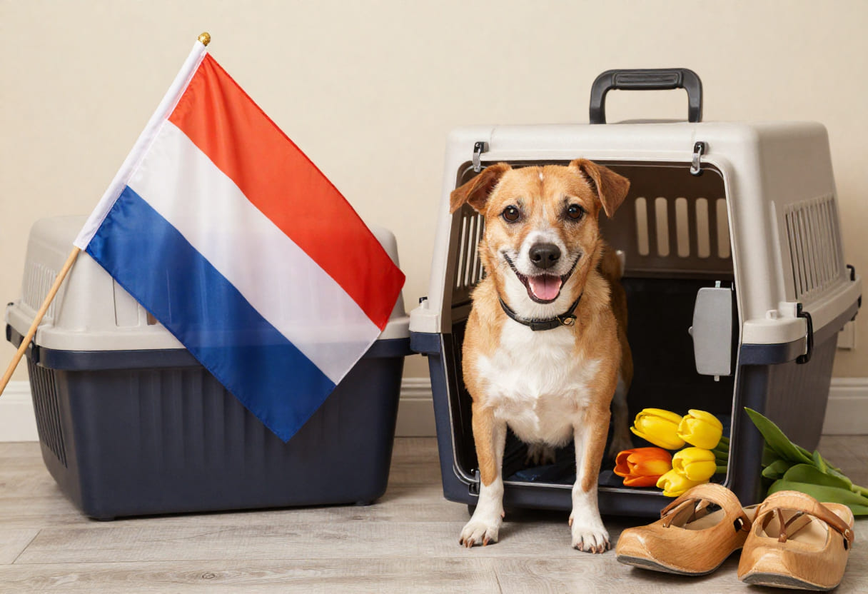 Dog ready for pet relocation from Canada to the Netherlands