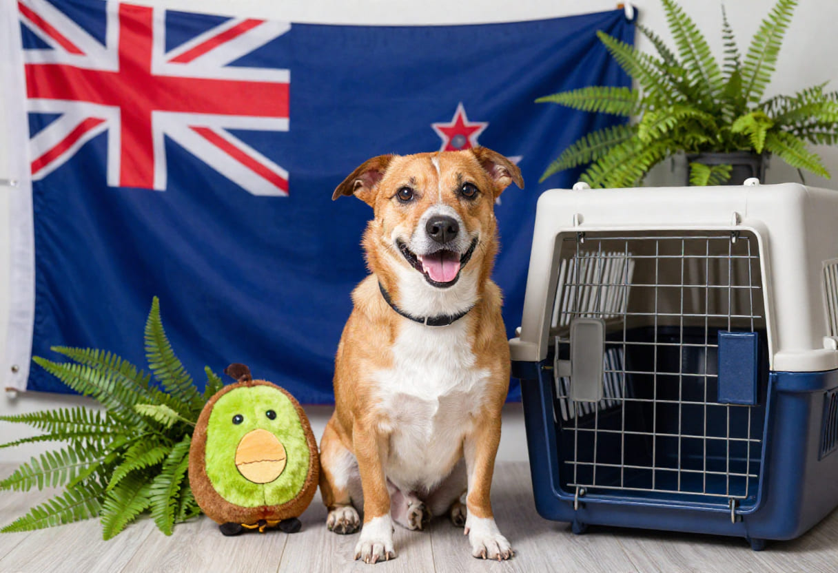 Dog ready for pet relocation from Canada to New Zealand