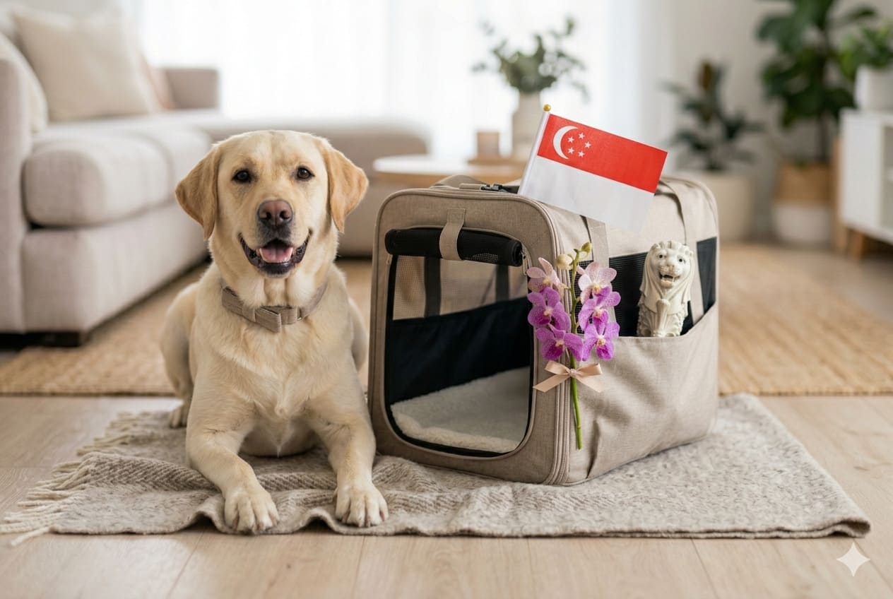 Labrador ready for pet relocation from Canada to Singapore