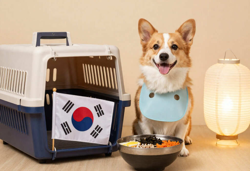 Dog ready for pet relocation from Canada to South Korea