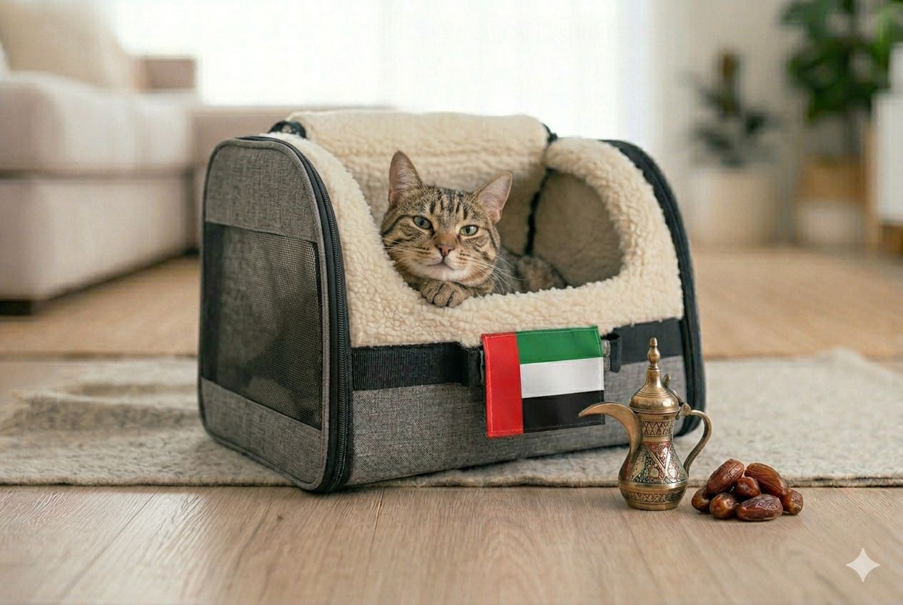 Cat ready for a Canada to UAE pet move