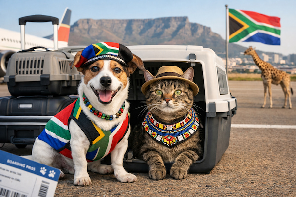 Pet shipping from Canada to South Africa