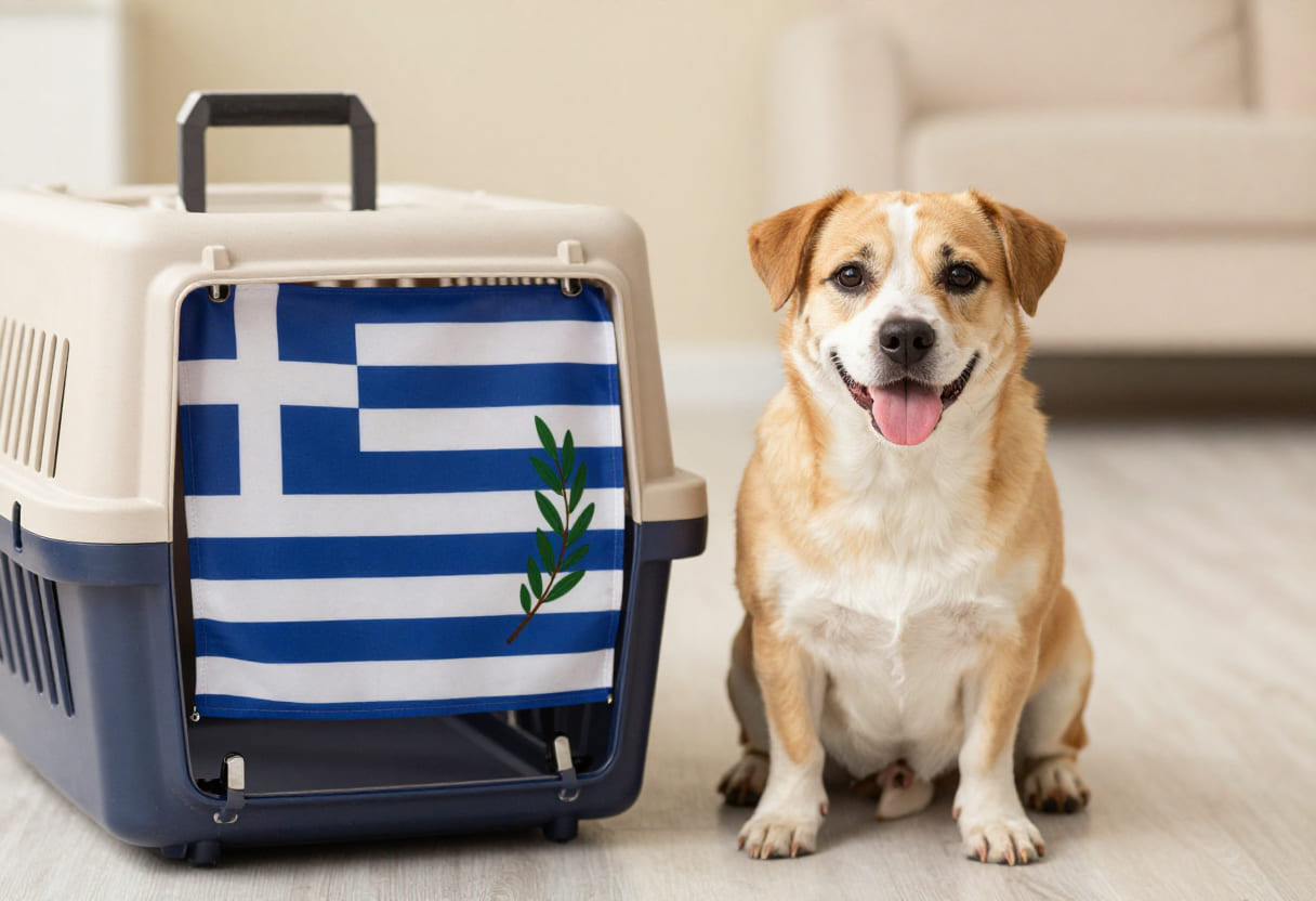 Dog ready for pet relocation from Canada to Greece