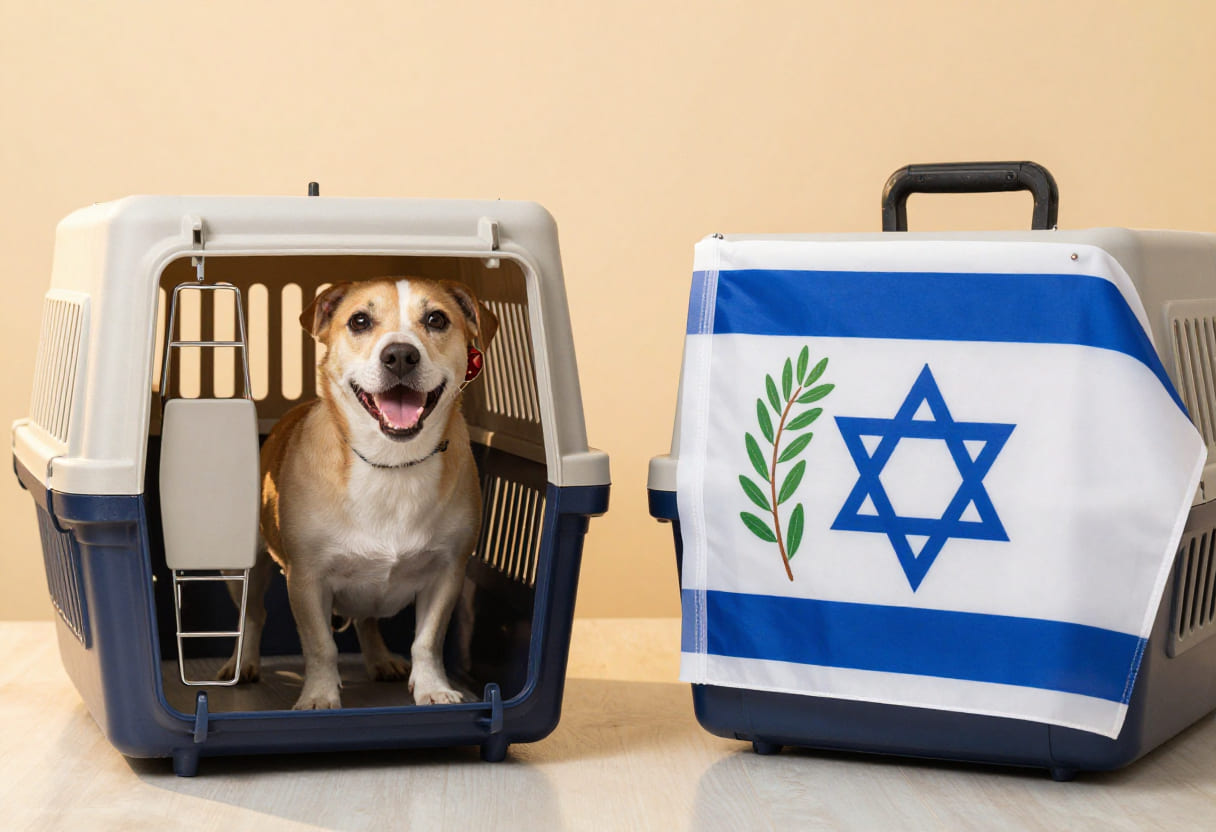 Dog ready for pet relocation from Canada to Israel
