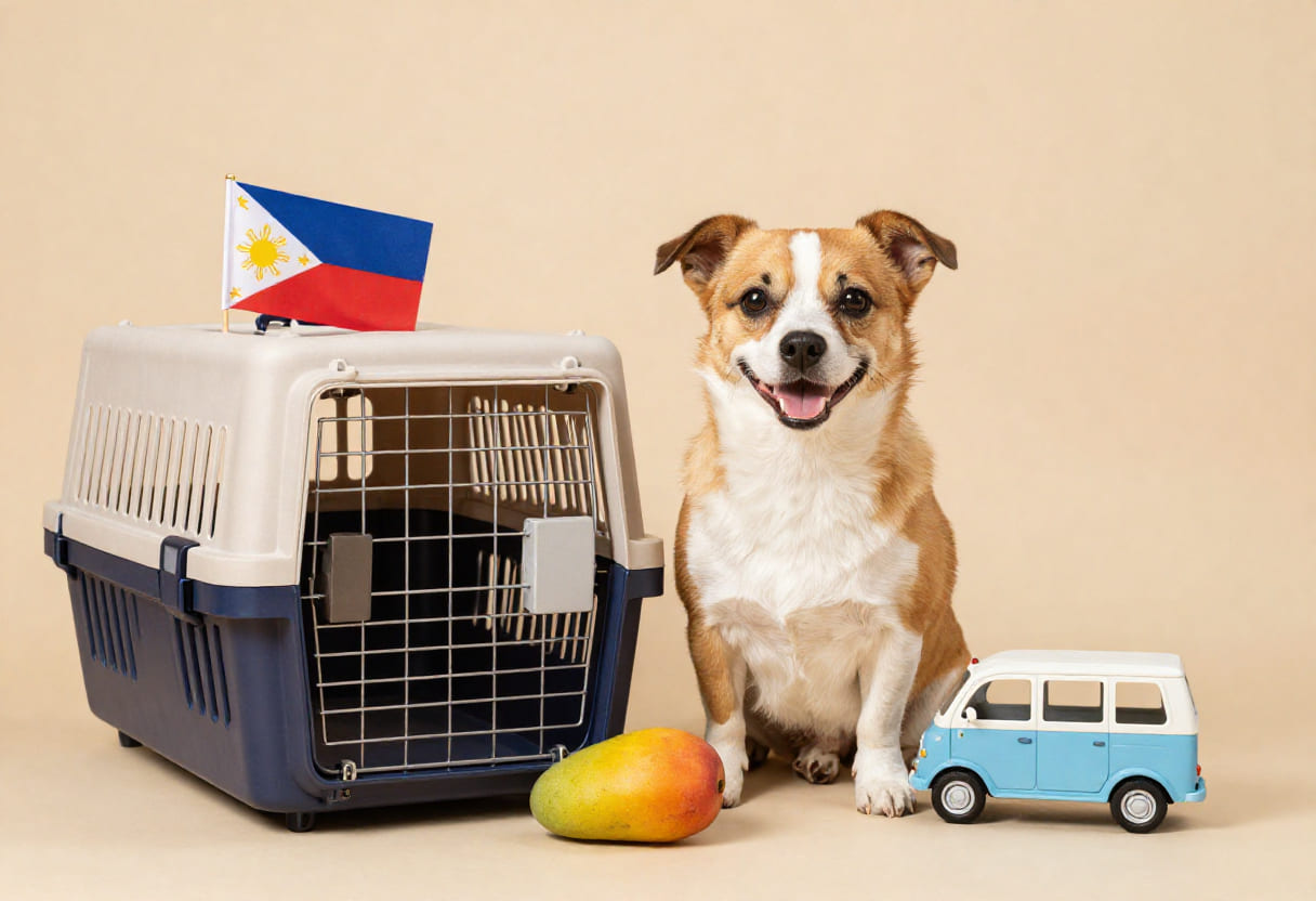 Dog ready for international travel from Canada to the Philippines